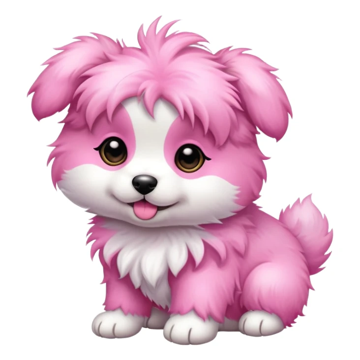 Cute puppy with pink￼ culer sticker