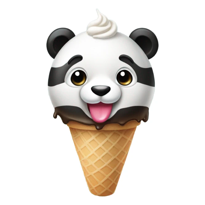 Panda eating ice cream sticker