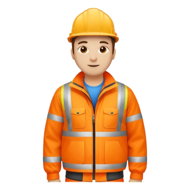 create a realistic emoji of a high-visibility jacket of a construction worker sticker