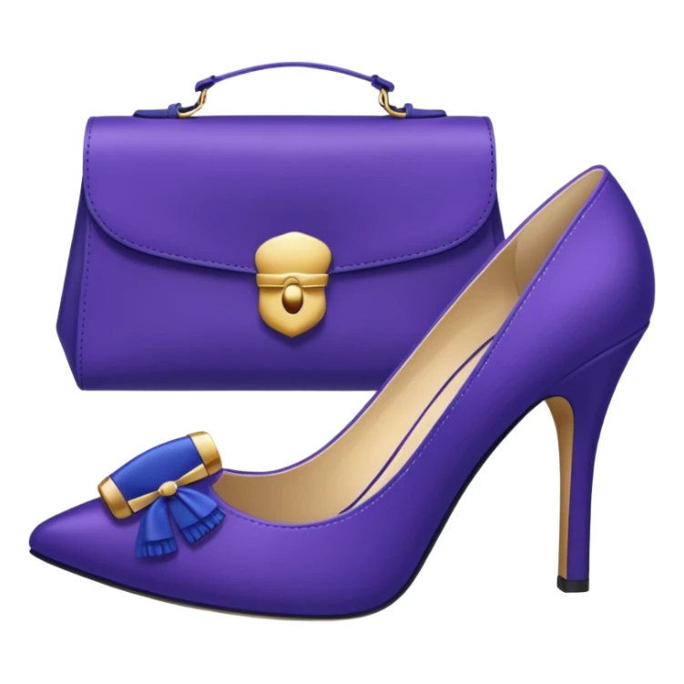 royal purple heels, cosmetics 💄 and deep blue bag emojis sticker