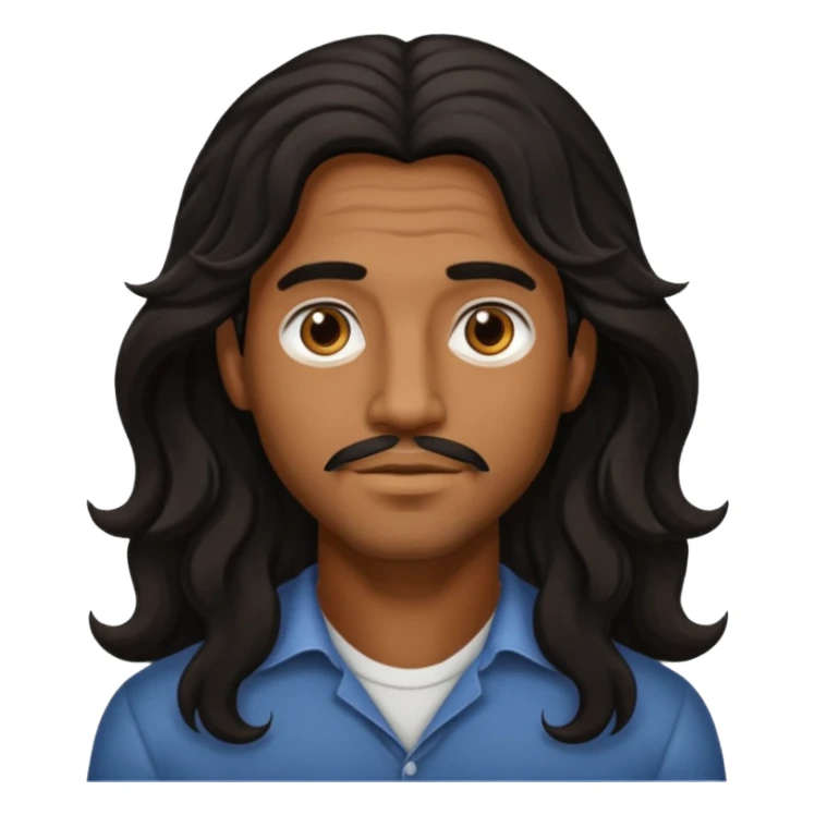 Männlich, lange gewellte schwarze Haare, braune Haut  sticker