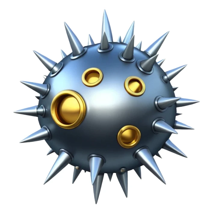sea mine, minimal and stylized, not realistic sticker