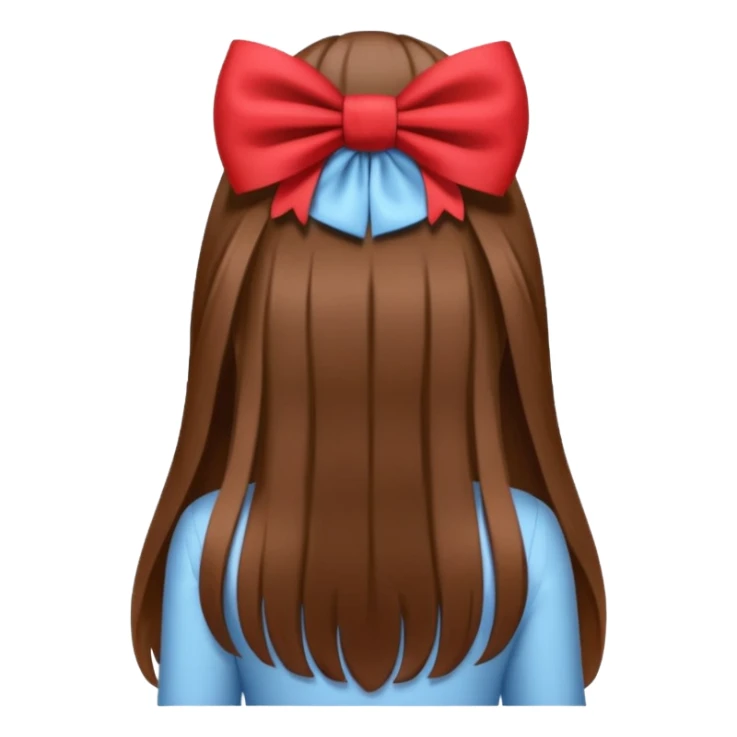 girl from behind with long brown hair with bow c sticker
