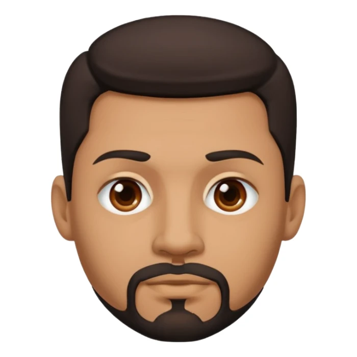 medium skin tone man with dark hair and a goatee, septum piercing sticker
