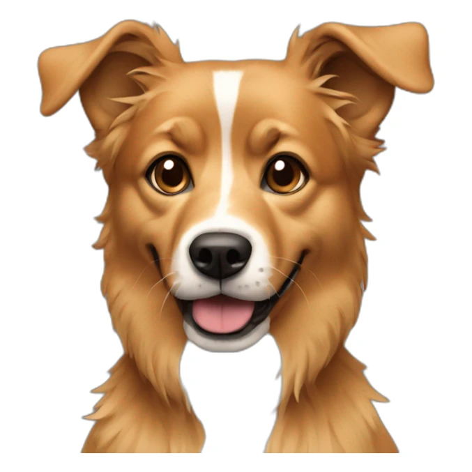 caramel messy fur mixed breed dog sticker
