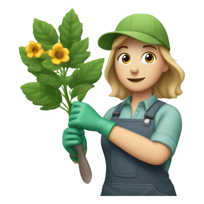 woman gardening - caucasian race sticker