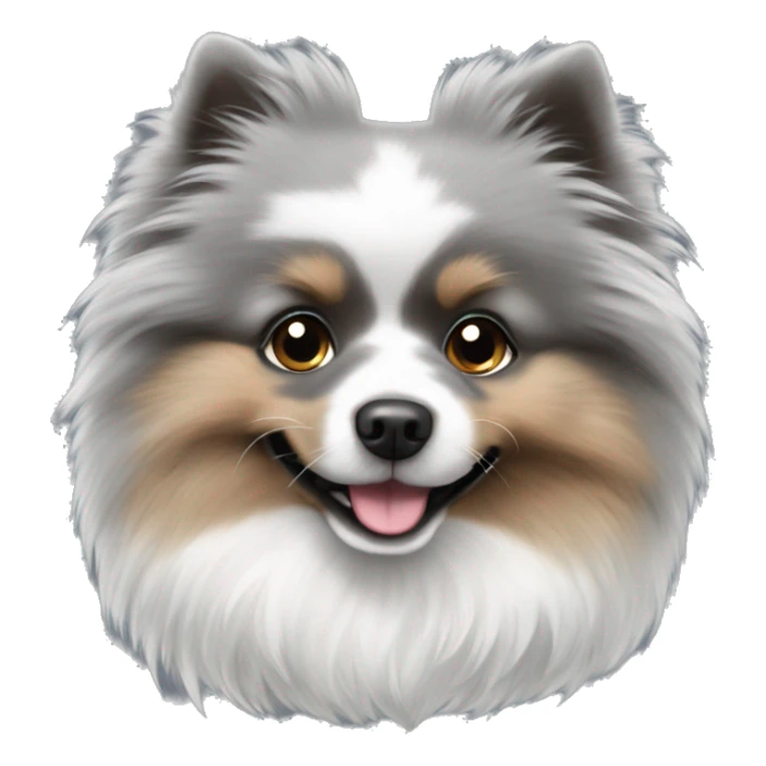 Grey Merle fluffy Pomeranian  sticker
