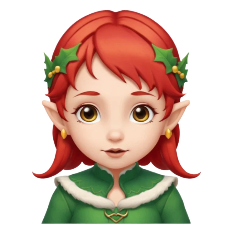 baby elf girl red hair sticker