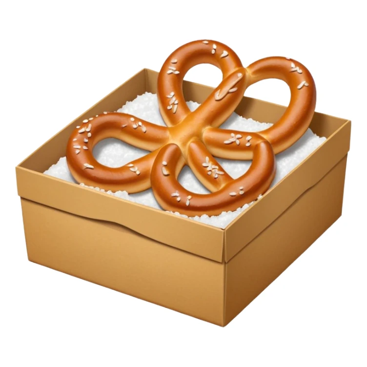 Pretzel on food paper box sticker