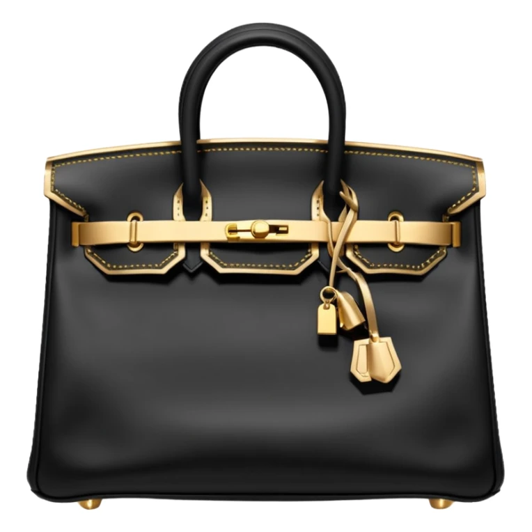 black hermes birkin with gold stitching bag sticker