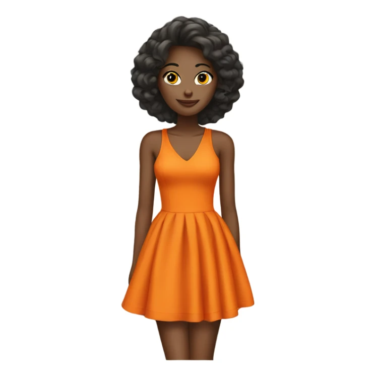 fashion orange dress sticker