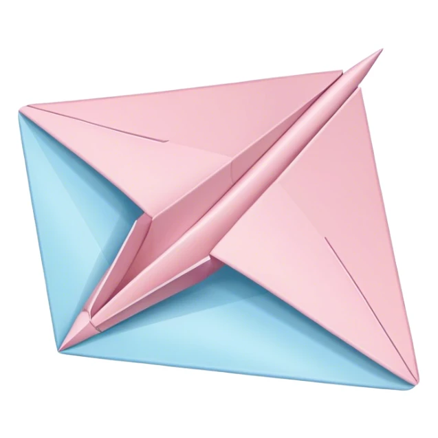 Pastel pink and pastel blue paper airplane  sticker