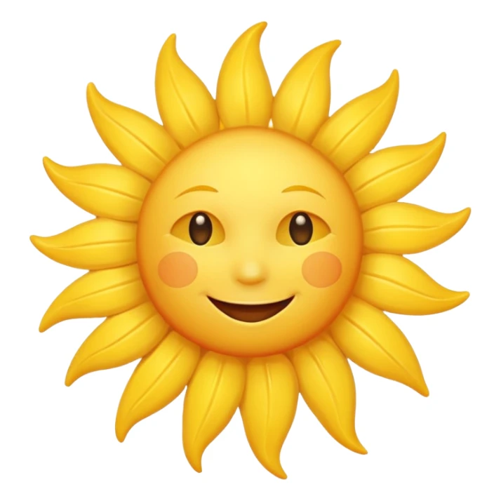 cheerful sun with a smile, warm and welcoming expression, good morning emoji sticker