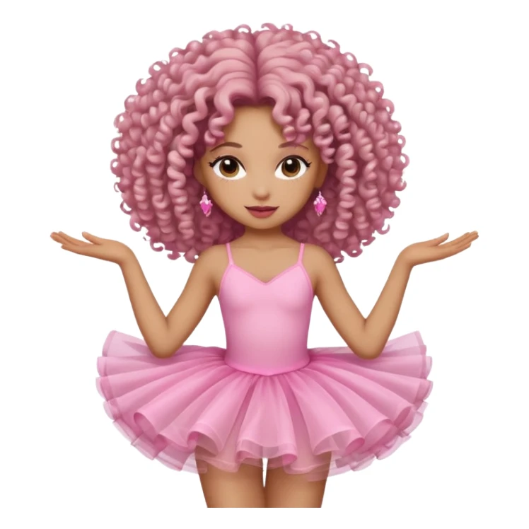 girl with big curly hair dancer sticker