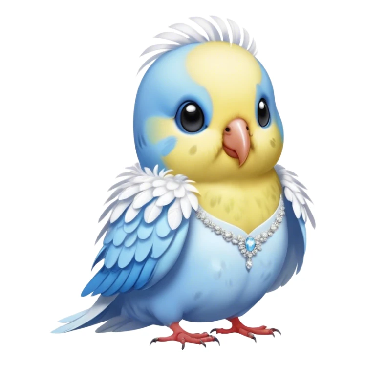 cute budgie in a wedding dress sticker