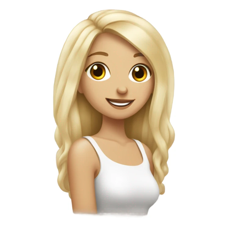Una chica rubia con un pomerania blanco  sticker