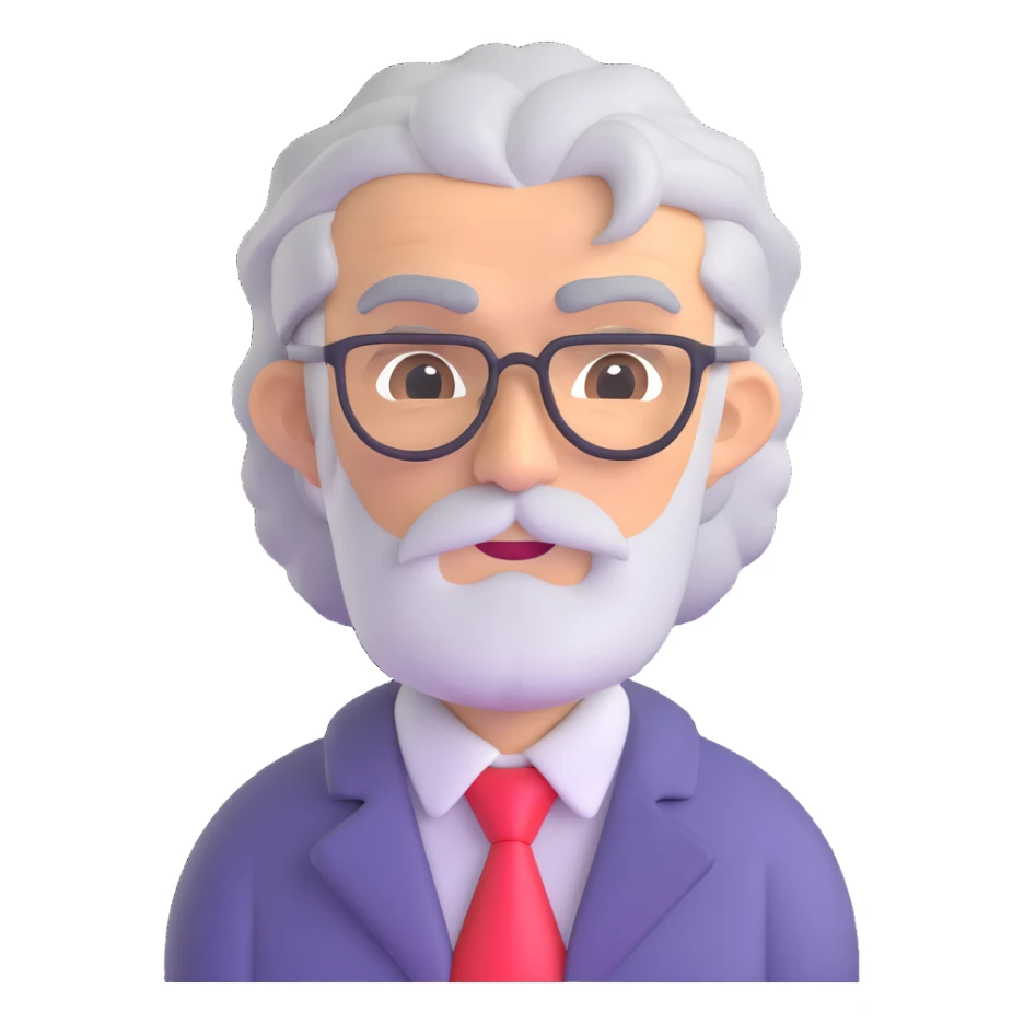 Professor Oak from Pokemon with grey hair sticker