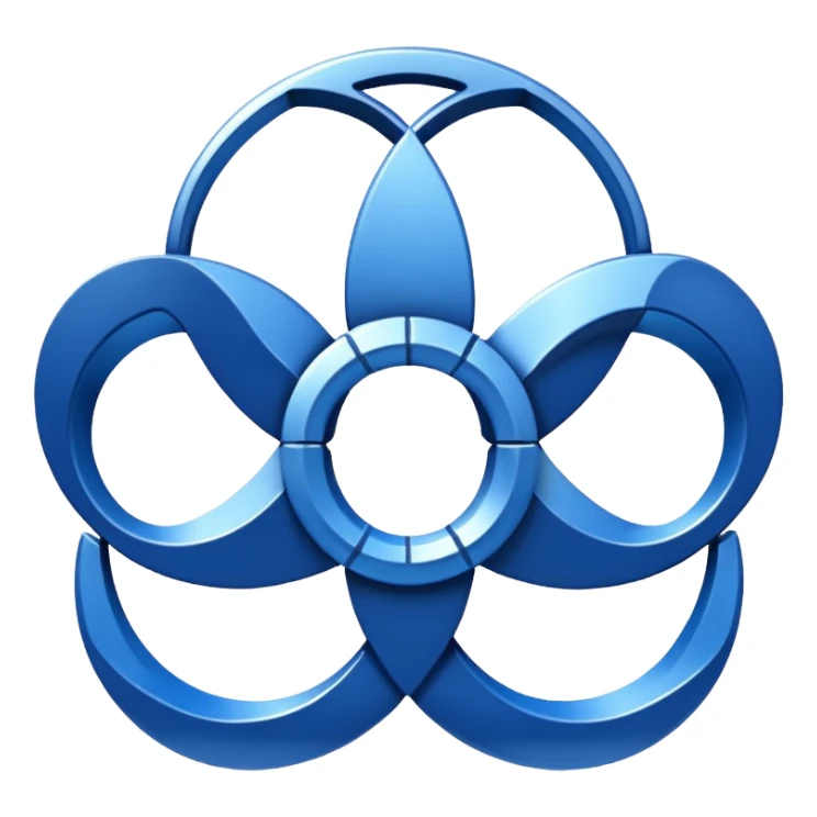 Abstracte staf van Olympia'18 met de hoofdkleuren blauw en wit sticker