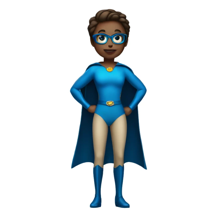 blue eyes librarian full body as superhero full body sticker