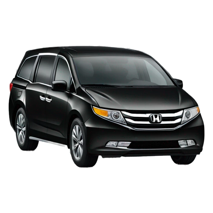 black honda odyssey minivan at a side angle. shiny. realistic. apple emoji style. sticker