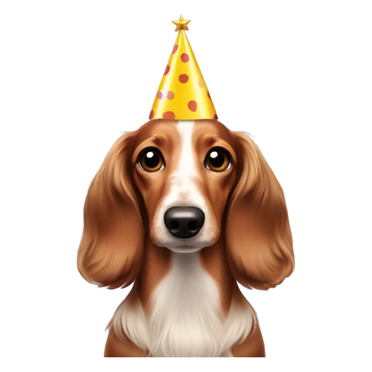 Birthday of a long-haired dachshund sticker