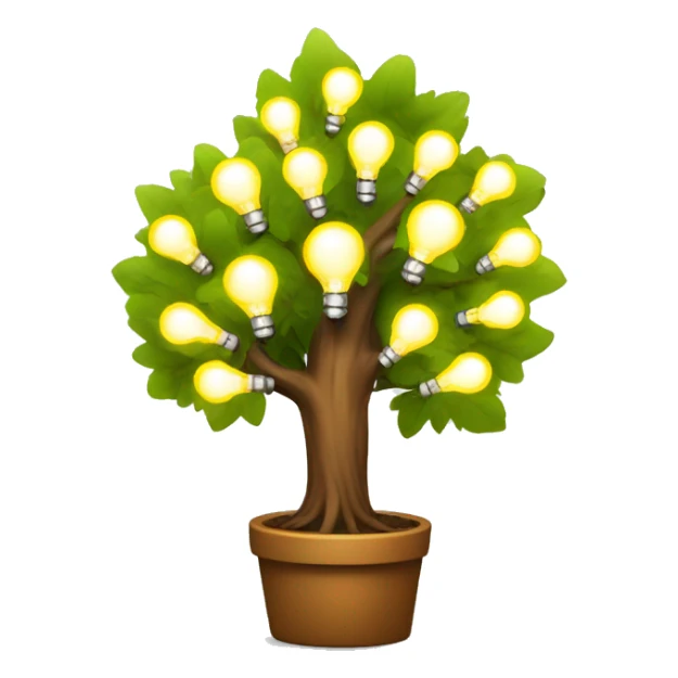 A tree with lightbulbs on it, symbol of creativity sticker