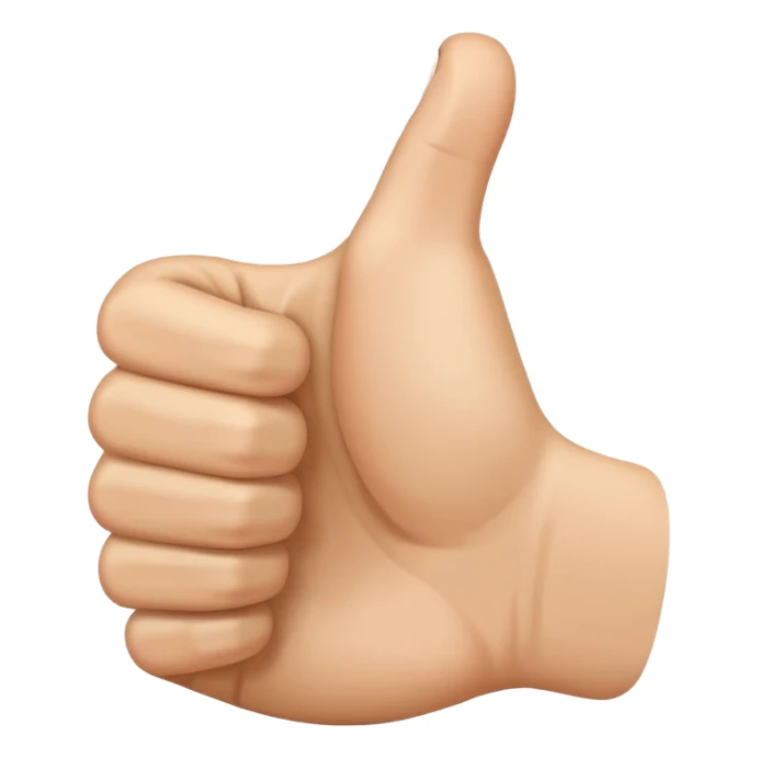 Thumbs up but the thumb is bent at 45 degree angle sticker