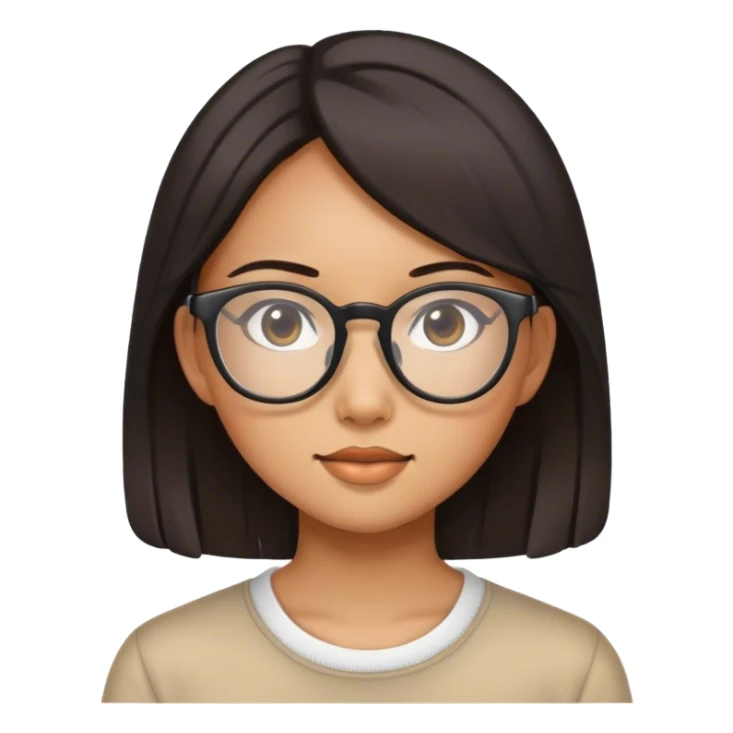 An asian girl with glasses sticker