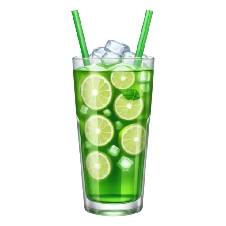 Japanese cream soda green on a glass with ice sticker