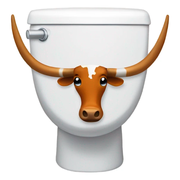 Longhorn in toilet bowl  sticker