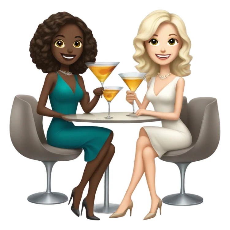 rich white women friends sipping martinis brunettes sticker