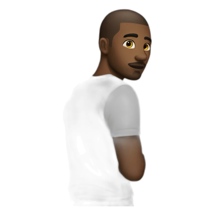 Guy with tatoo on his had  nad on his face he is white sticker