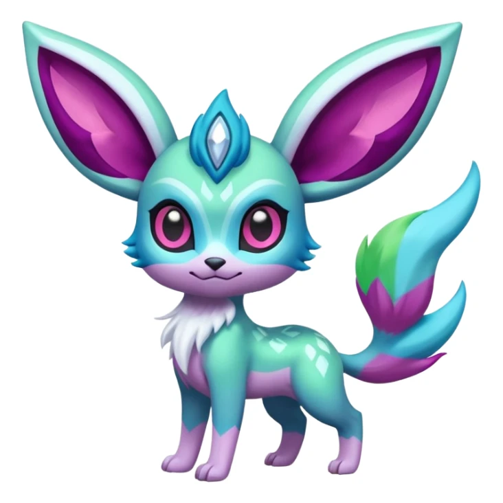 Colorful Exotic Meloetta-Glaceon-Venom-Stitch-Fakémon-creature-hybrid sticker