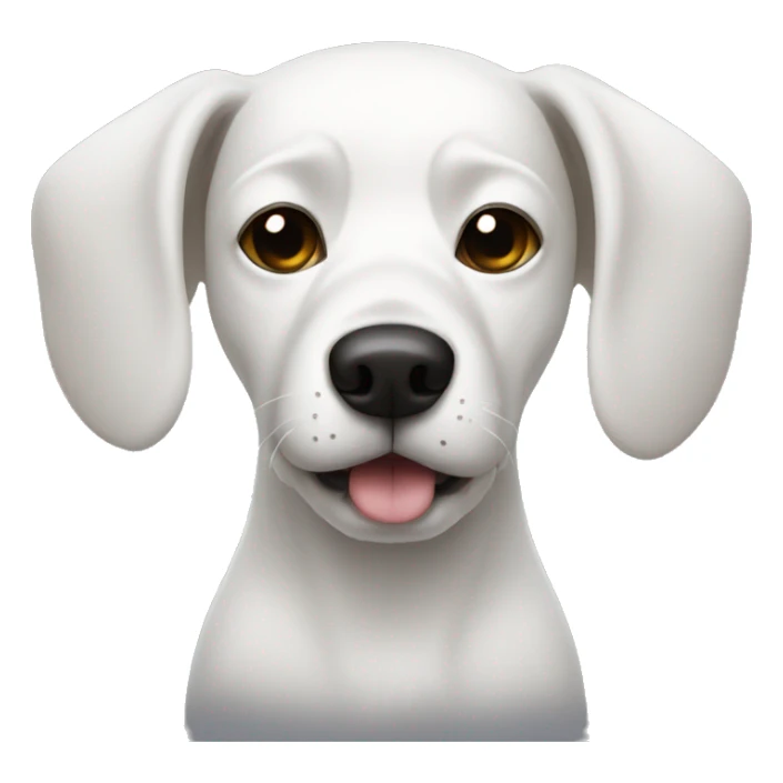 White Dog with black patches covering eyes big ears sticker