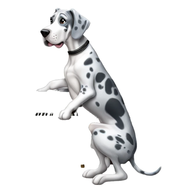 Blue Merle Great Dane playing piano sticker