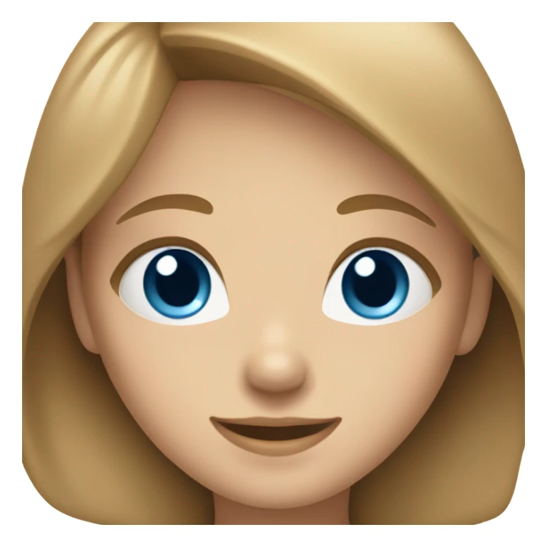 smiling girl with blue eyes light brown hair sticker