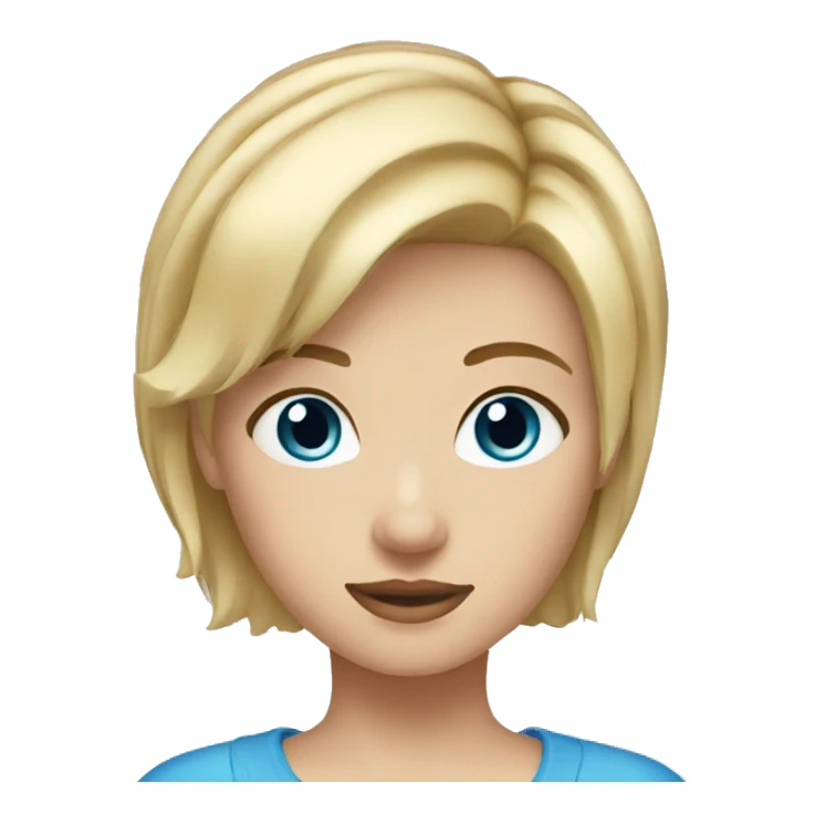 Short blond hair girl blue eyes sticker