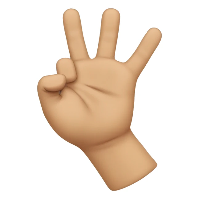 “Create an emoji representing the Scout salute: a raised hand with the three middle fingers extended and the thumb folded over the pinky. The hand should be stylized simply, with a neutral or transparent background to resemble a classic emoji.” sticker
