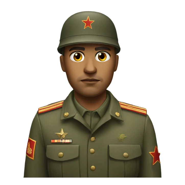 realistic ussr soldier serious with military takes sticker