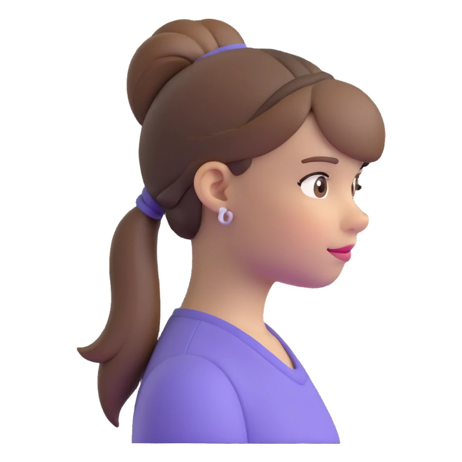 girl with brown hair and ponytail sticker
