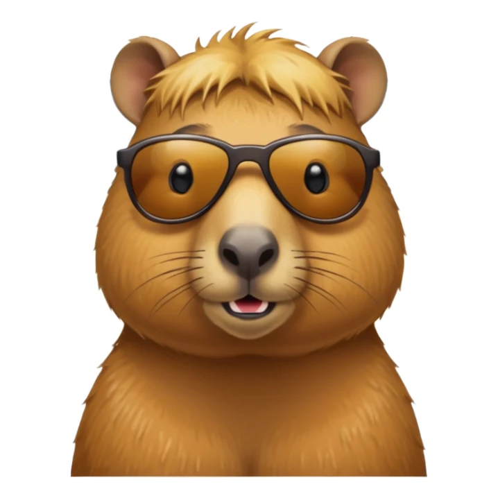 female capybara on beach sticker