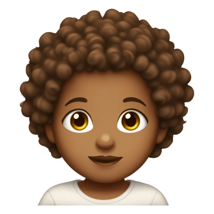 brown colored baby with brown eyes long eyelashes and a brown curly afro sticker