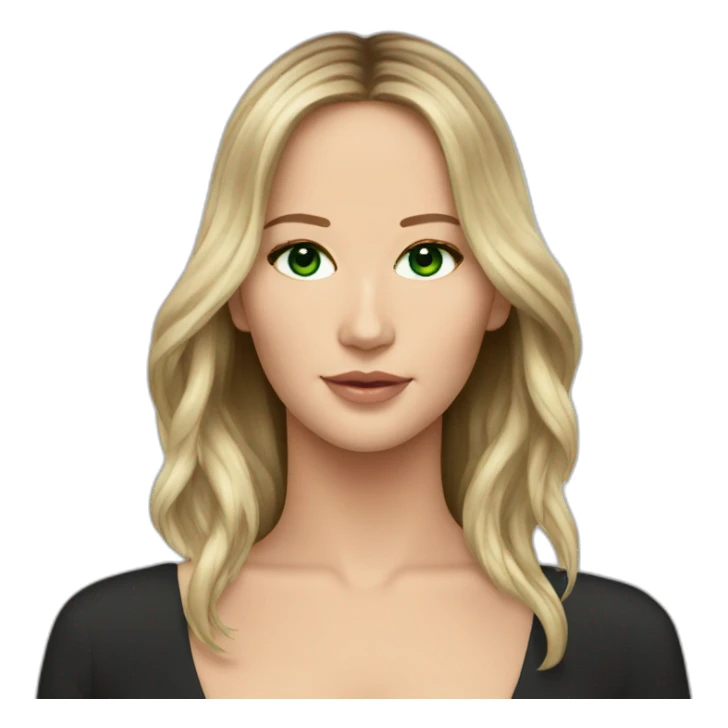 Jennifer Lawrence with Green eyes and long dark hair sticker