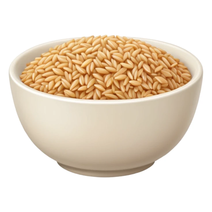 white bowl of brown rice, minimal, simple, clear sticker