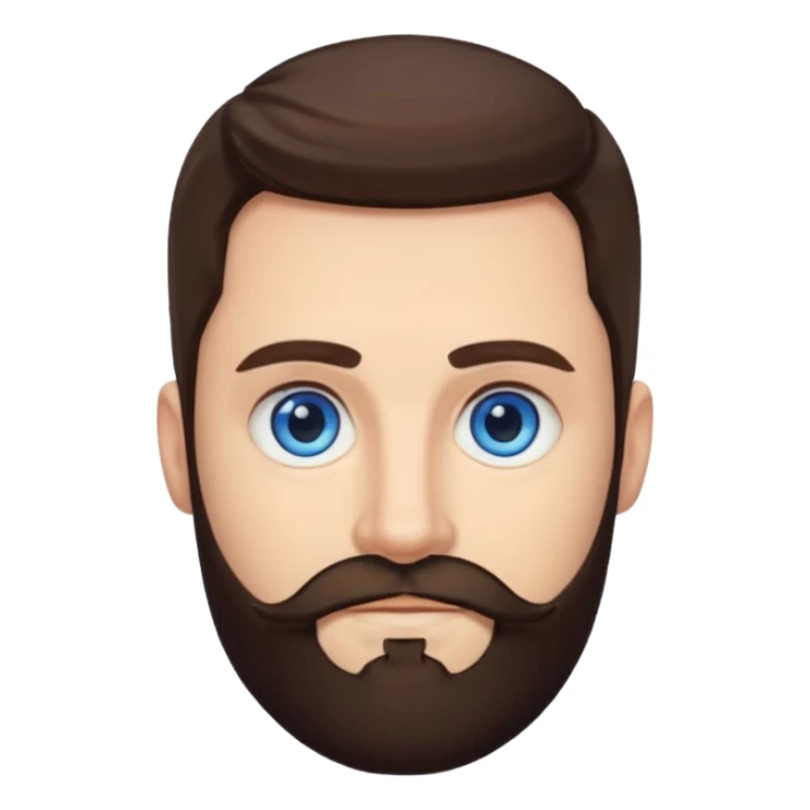 Ehren McGhehey (b.1976) with dark brown hair and beard sticker