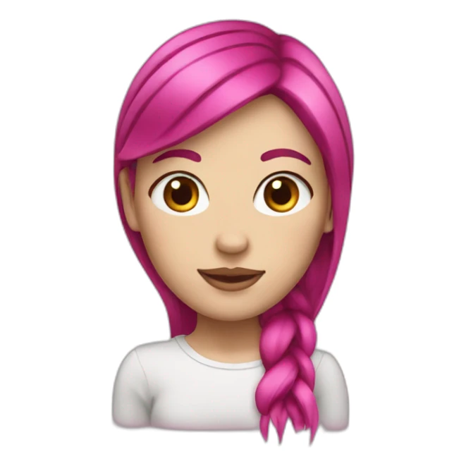 White girl with magenta hair  sticker