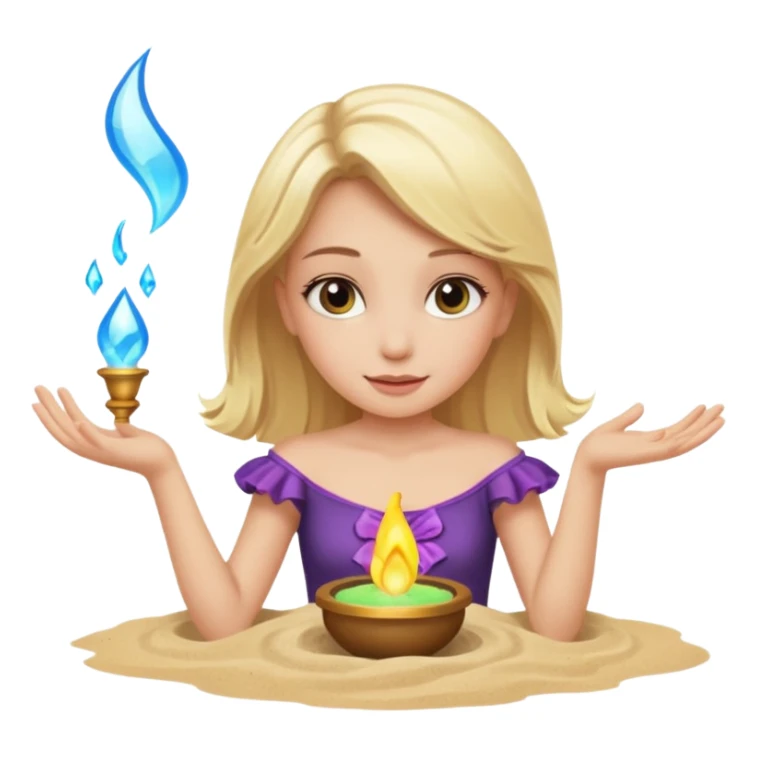 Blonde girl magic over sand sticker