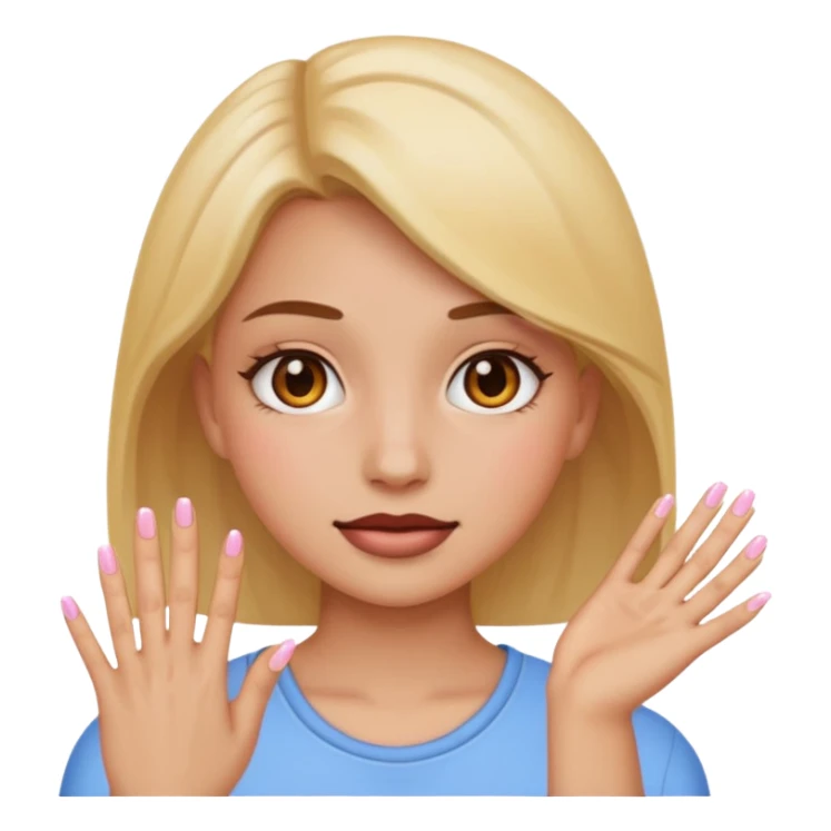 a girl with nails emoji face only sticker