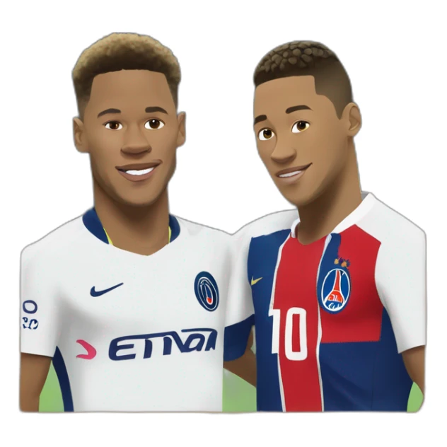 Mbappé and Neymar in style of sorolla sticker