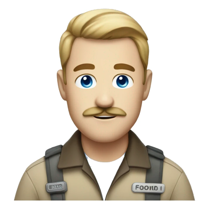 zookeeper with mustache and blue eyes sticker